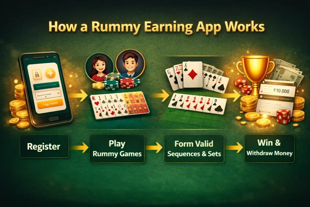 How a Rummy Earning App Works